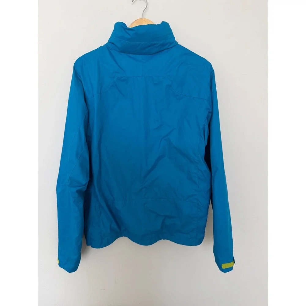 SGVI Windbreaker Jacket Mens Size M Blue Neon Zip Lightweight Excellent